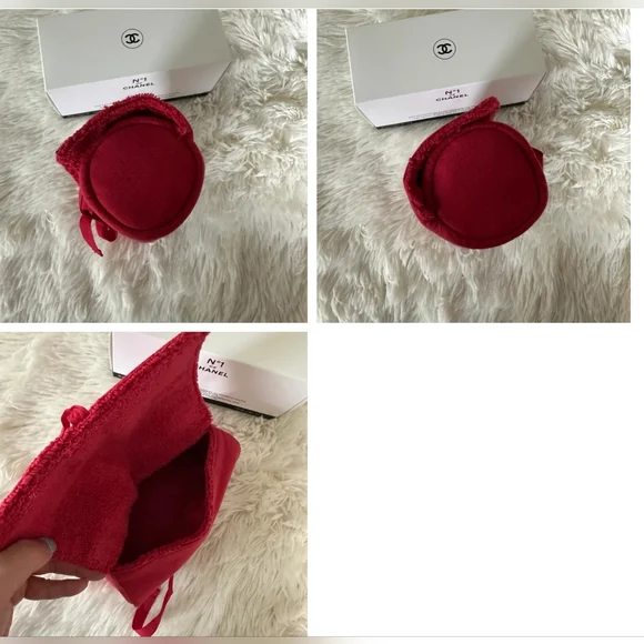 Chanel Camelia Rouge makeup/tube pouch - Picture 2 of 3